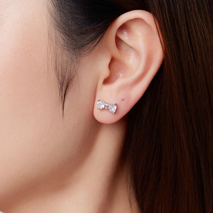 Crystal Bow Tie Stud Earrings