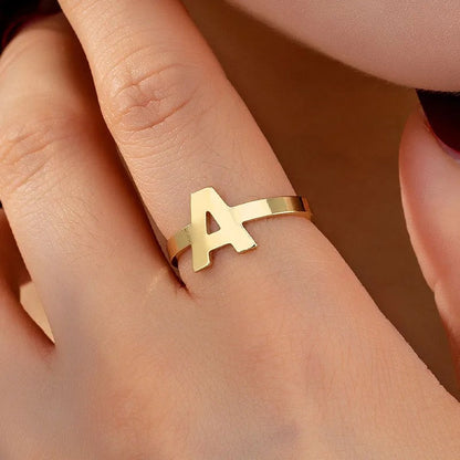 Letter Open Band Ring