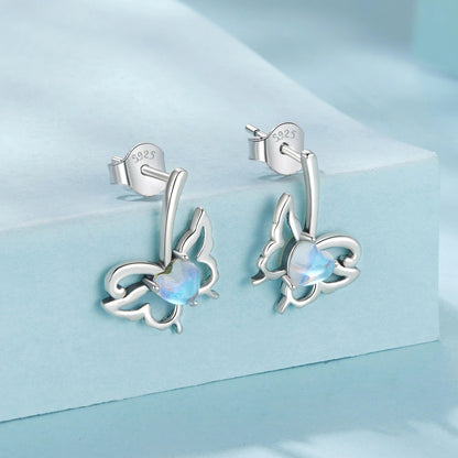 Moonstone Butterfly Stud Earrings