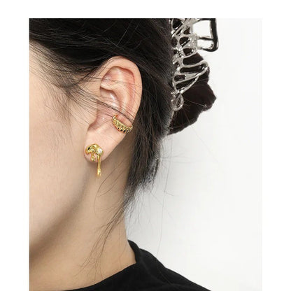Molten Heart Zircon Stud Earrings