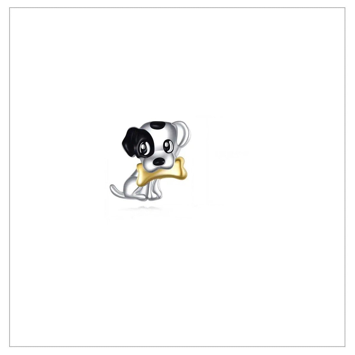 Black and White Puppy Stud Earrings
