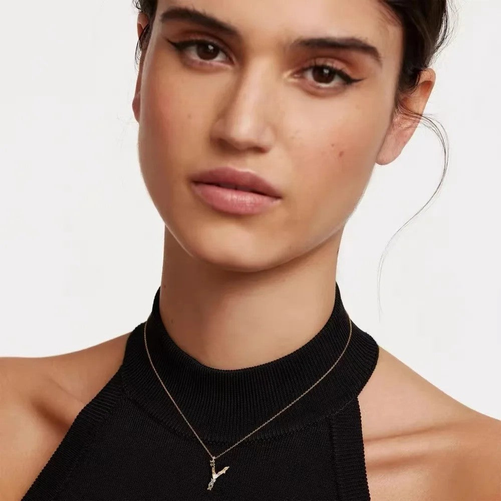 Colorful Zircon Initial Necklace