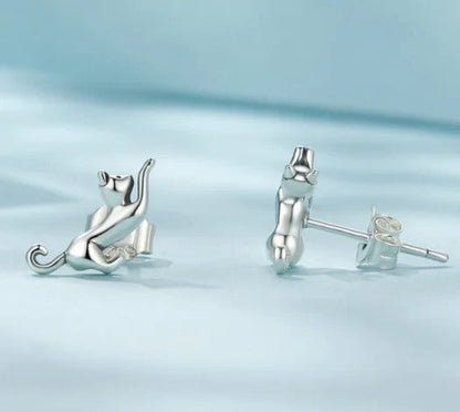 Playful Cat Stud Earrings