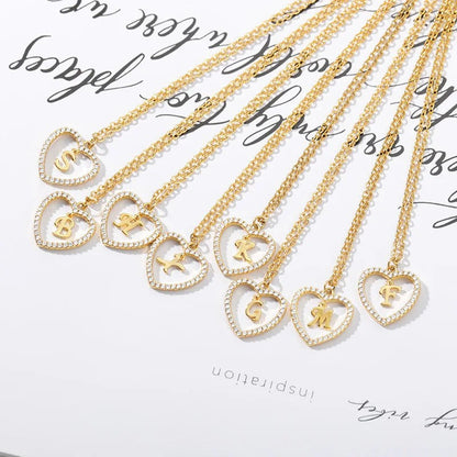 Crystal Initial Heart Necklace No. 2
