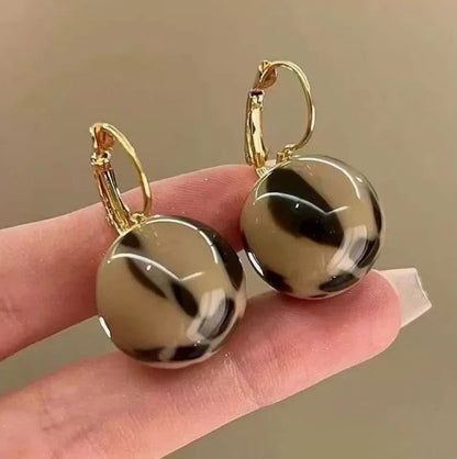 Leopard Print Round Earrings