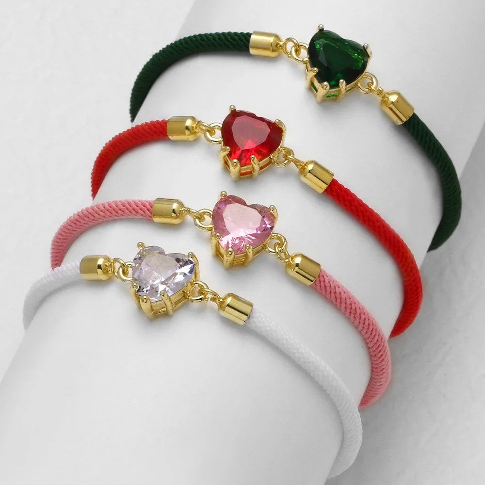 Heart Zircon Strand Bracelet