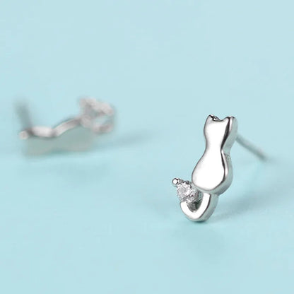 Cat Silhouette Cuff Earrings