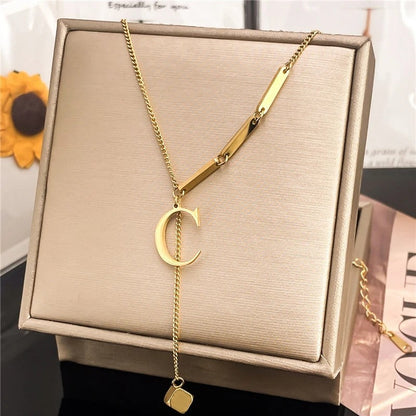 Initial Bar Necklace