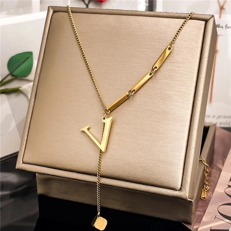 Initial Bar Necklace
