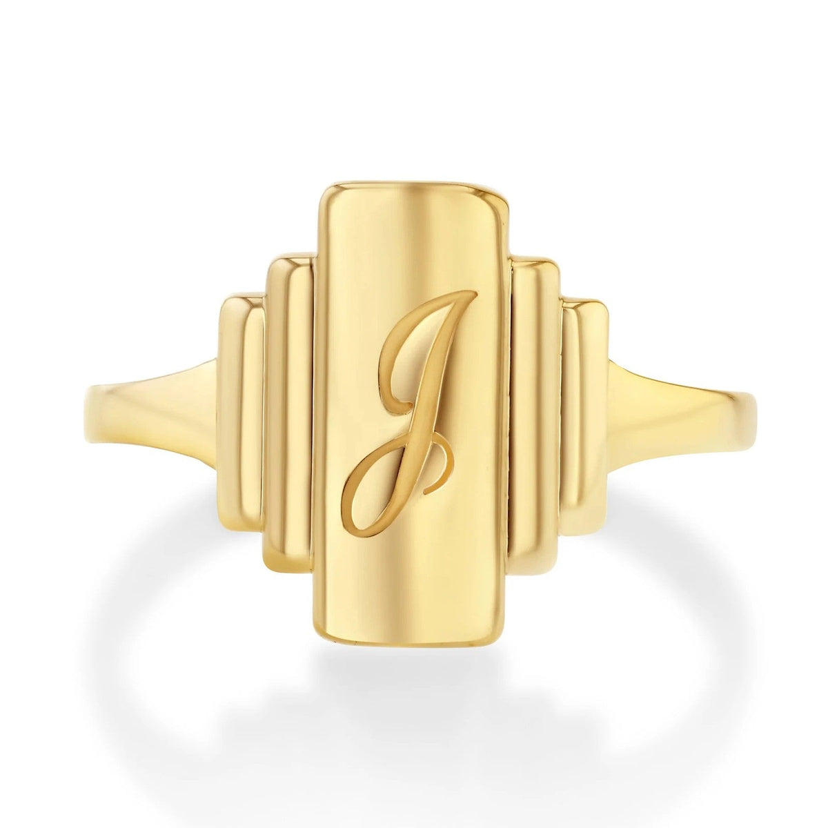 Stepped Initial Signet Ring