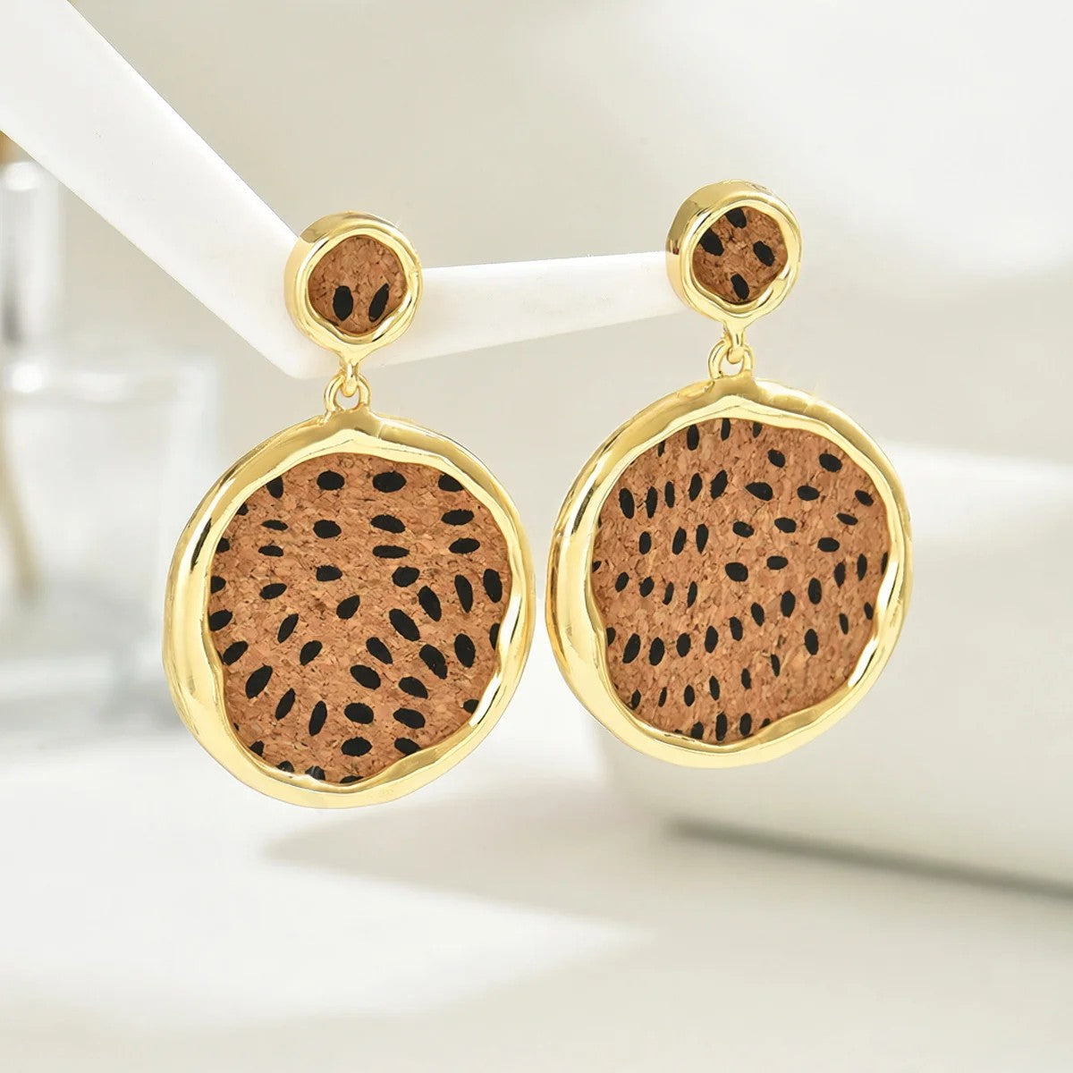 Leopard Print Teardrop Earrings