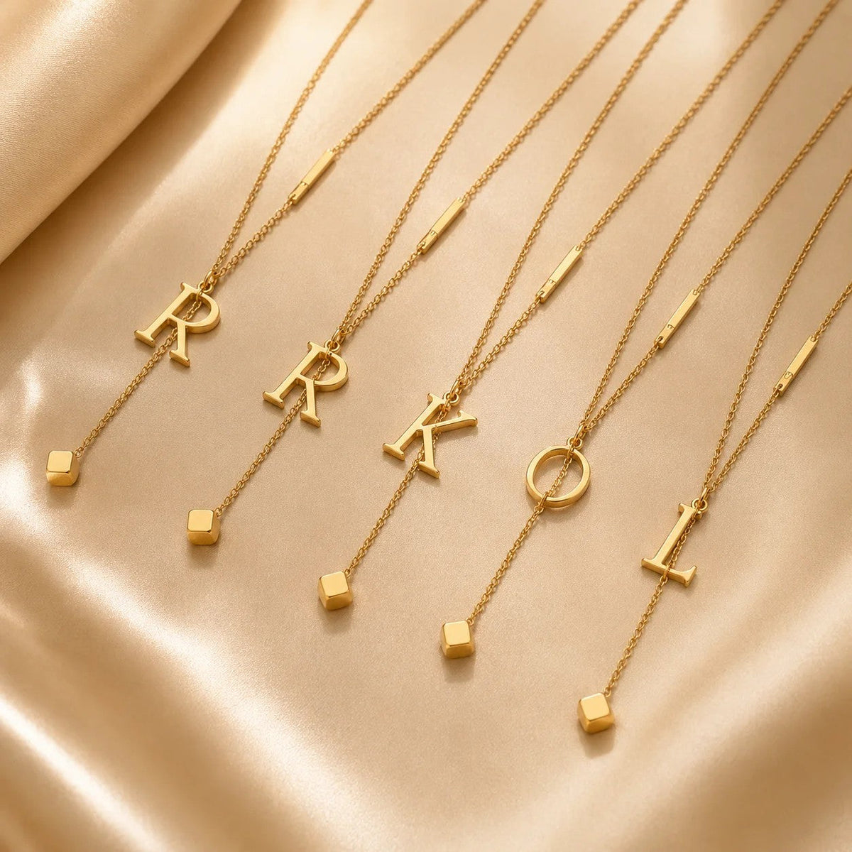 Geometric Initial Letter Necklace