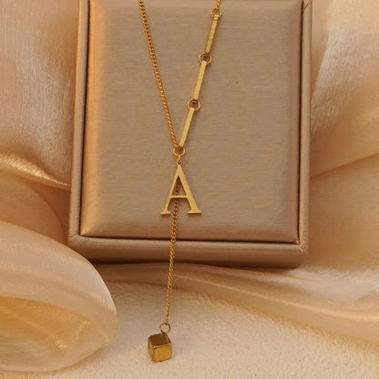 Geometric Initial Letter Necklace