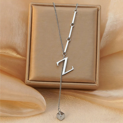 Geometric Initial Letter Necklace
