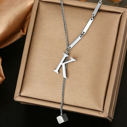 Geometric Initial Letter Necklace