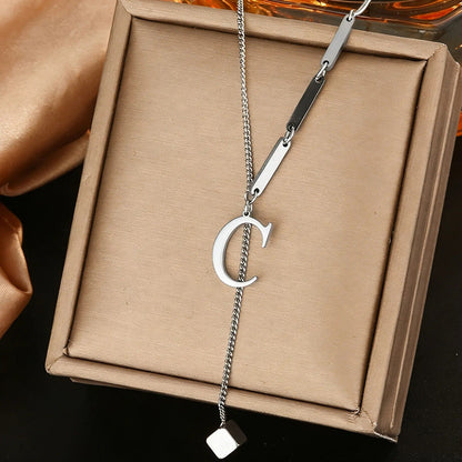 Geometric Initial Letter Necklace