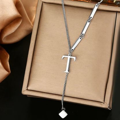 Geometric Initial Letter Necklace