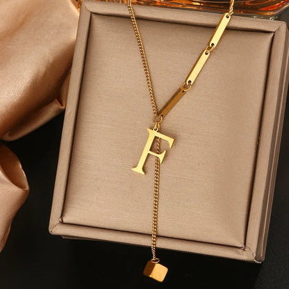 Geometric Initial Letter Necklace