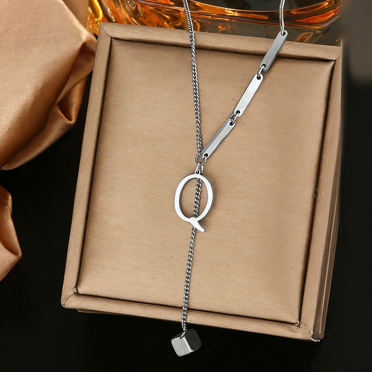 Geometric Initial Letter Necklace