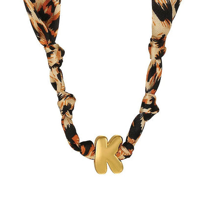 Leopard Initial Choker Necklace