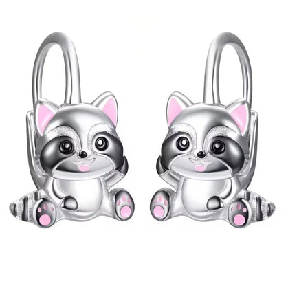 Raccoon Hoop Earrings