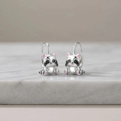 Raccoon Hoop Earrings