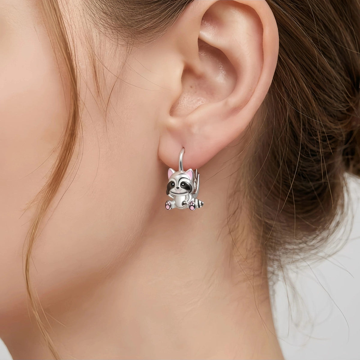 Raccoon Hoop Earrings