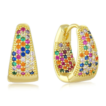 Triangle Pave Huggie Earrings