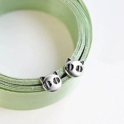 Cat Face Stud Earrings