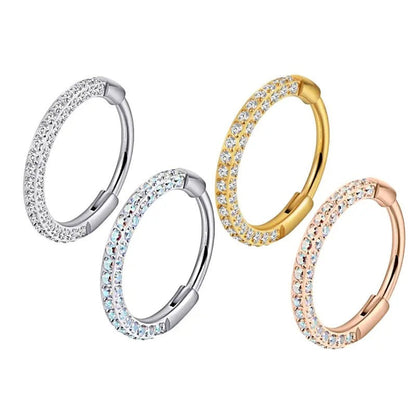 Crystal Pave Hinged Hoop