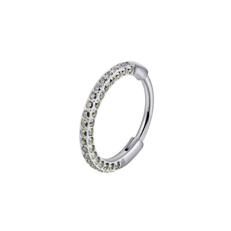 Crystal Pave Hinged Hoop