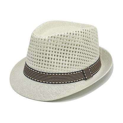 Woven Straw Fedora Hat