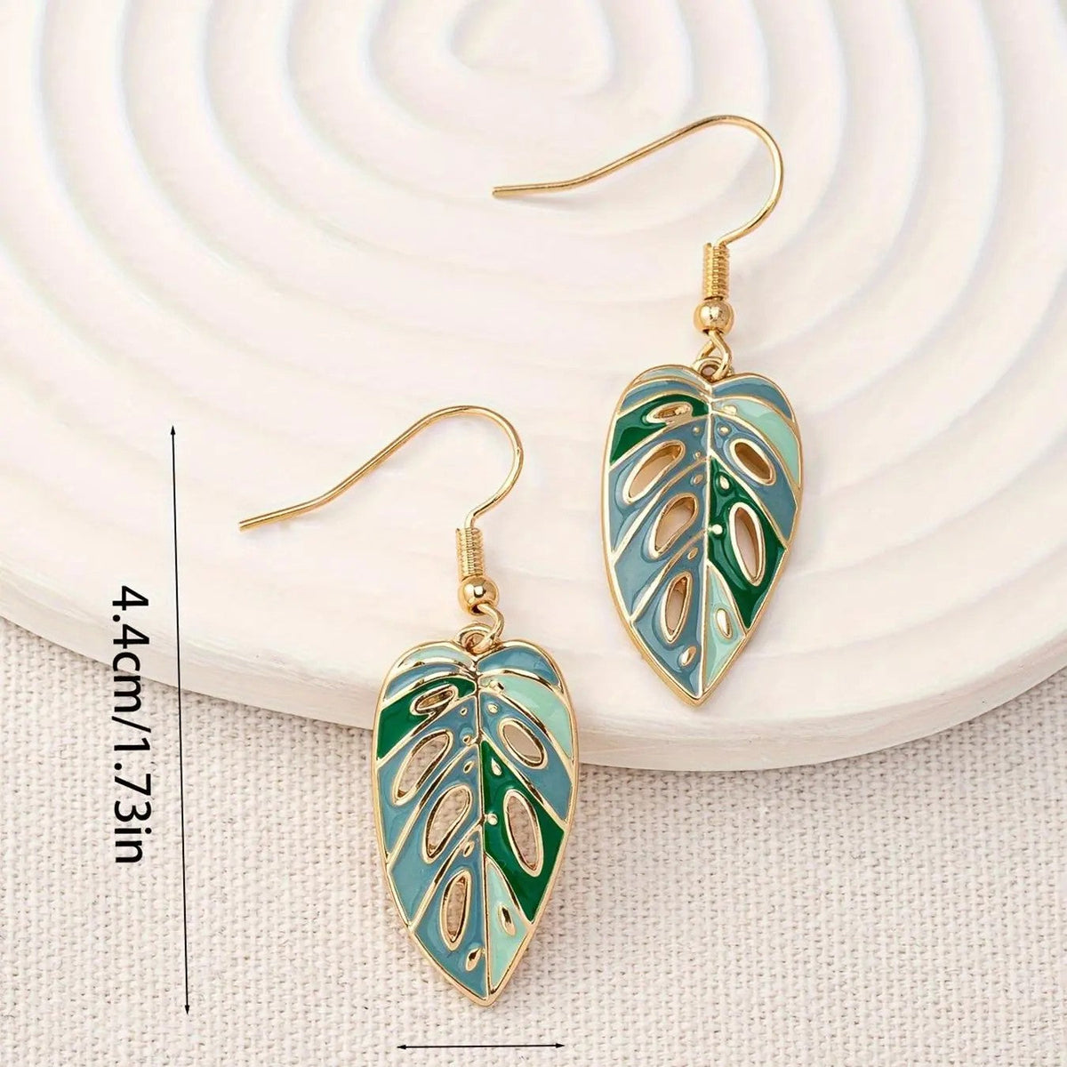 Tropical Leaf Drop Earrings