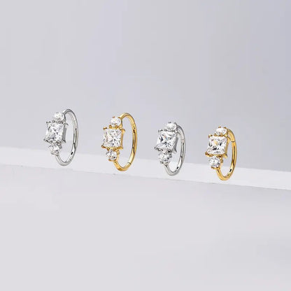 Square Crystal Nose Hoop