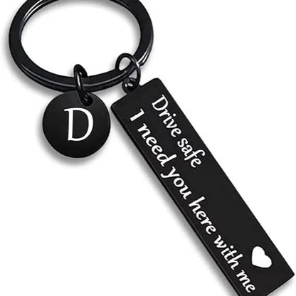 Drive Safe Rectangular Bar Keychain