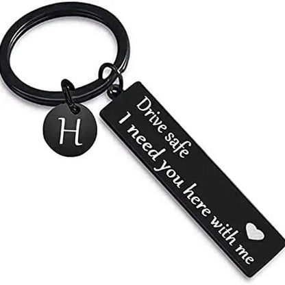 Drive Safe Rectangular Bar Keychain