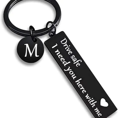 Drive Safe Rectangular Bar Keychain