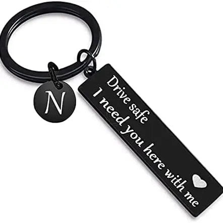 Drive Safe Rectangular Bar Keychain