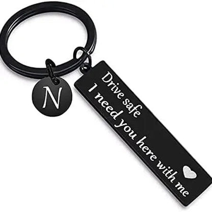 Drive Safe Rectangular Bar Keychain