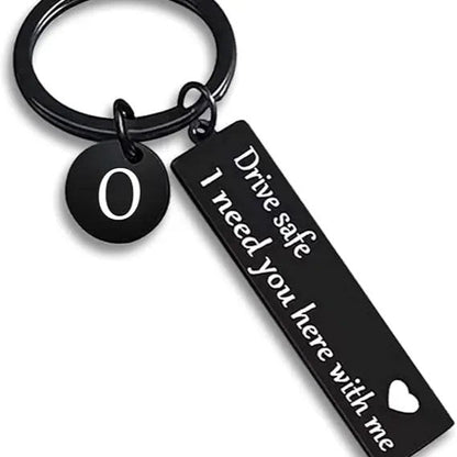 Drive Safe Rectangular Bar Keychain