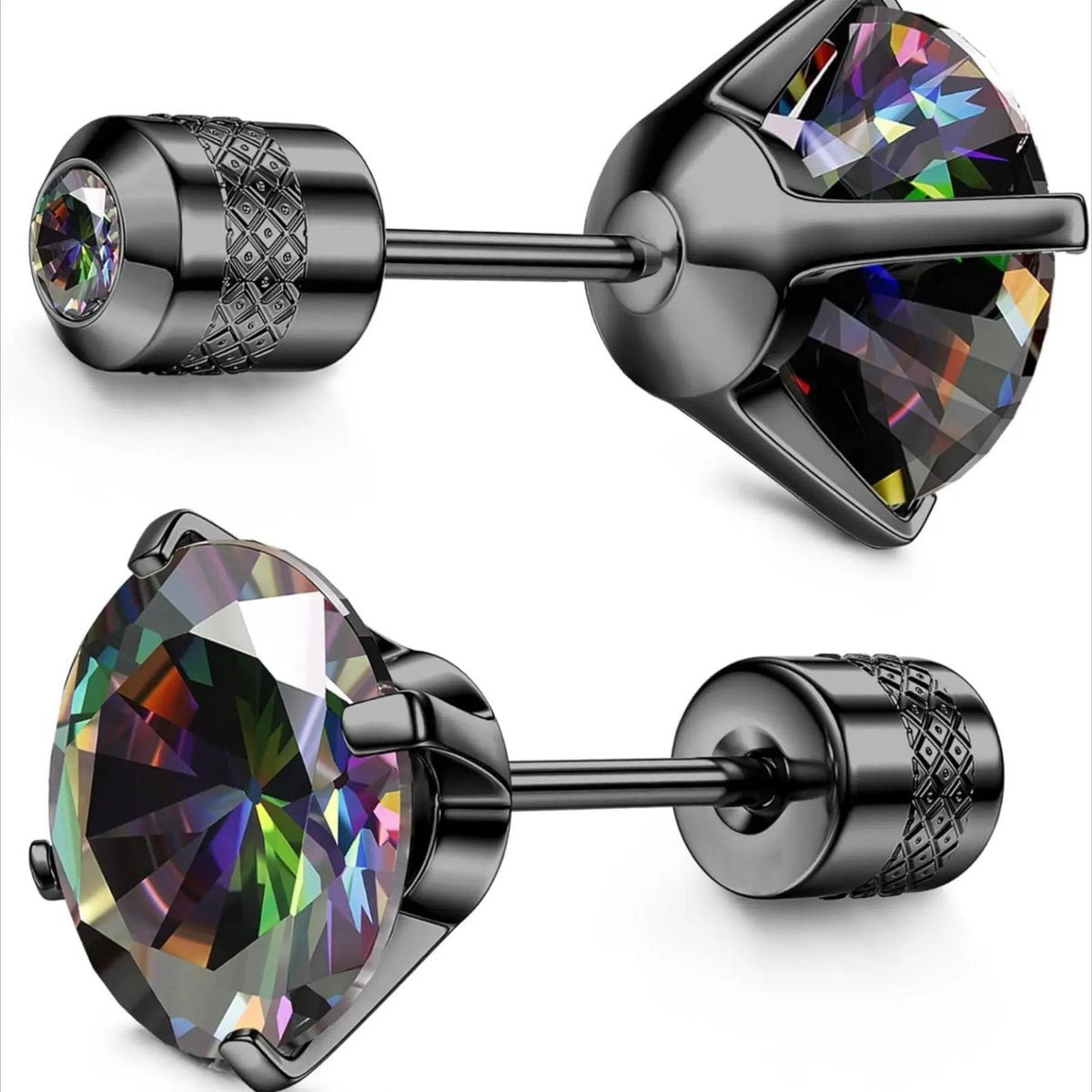 Black Crystal Stud Earrings