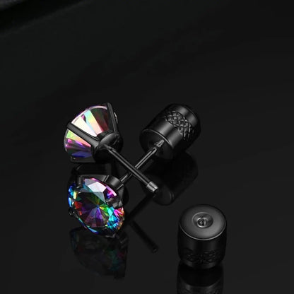 Black Crystal Stud Earrings