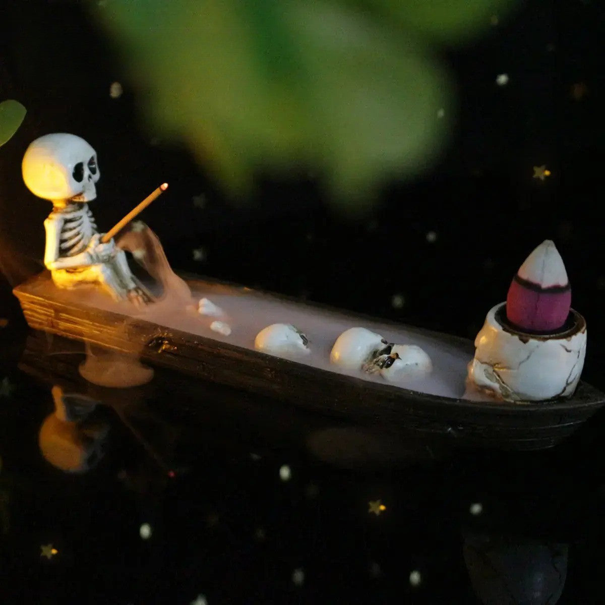 Skeleton Boat Incense Burner