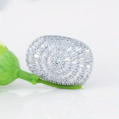 Crystal Halo Statement Ring