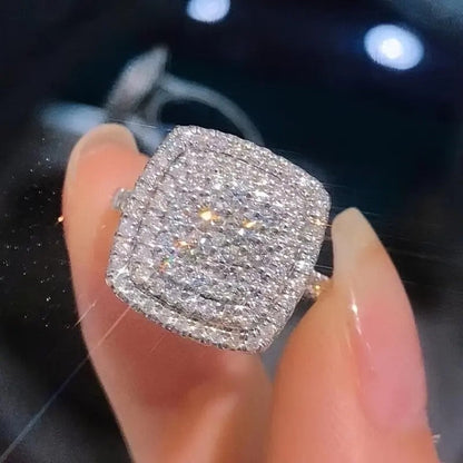 Square Crystal Statement Ring