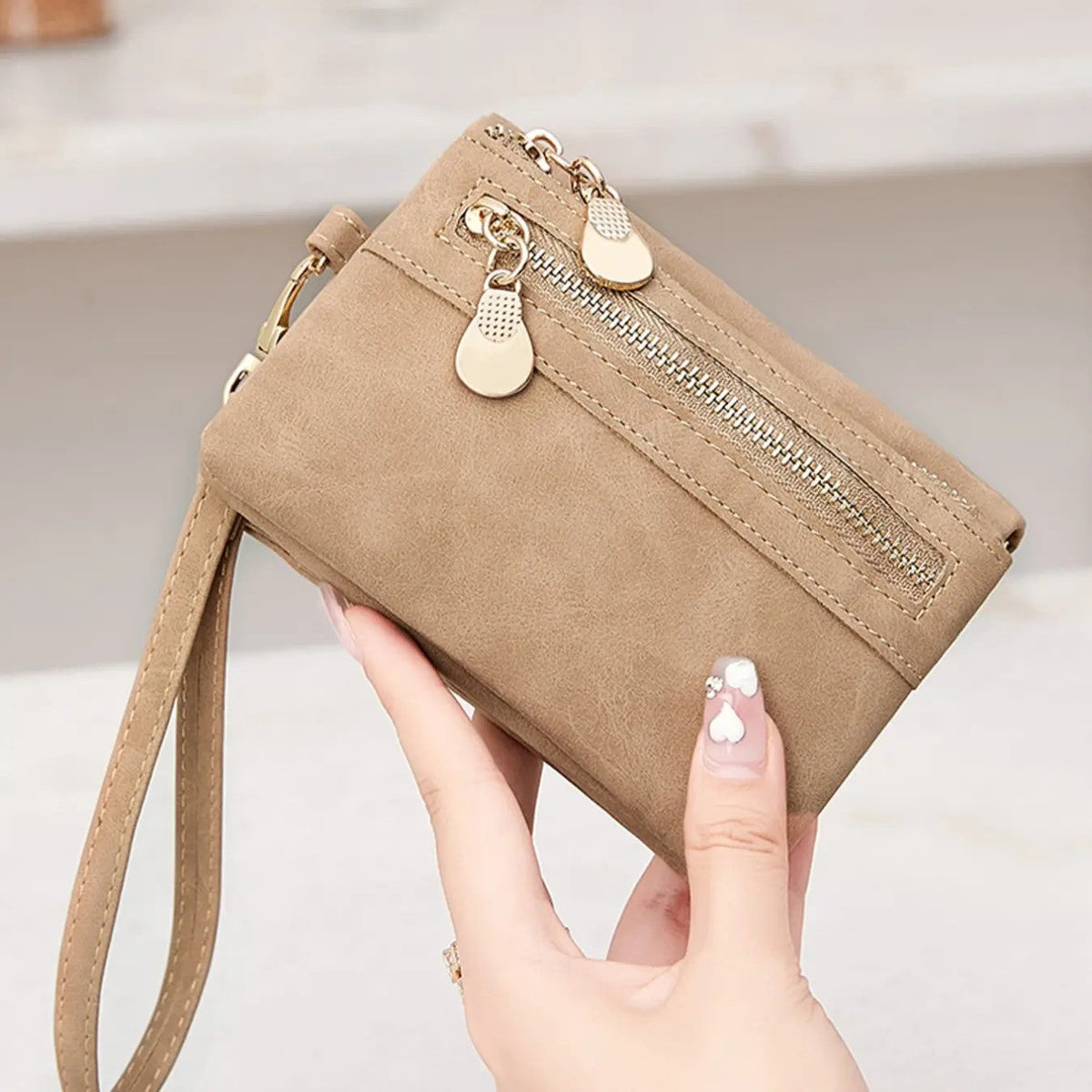 Suede Wristlet Wallet