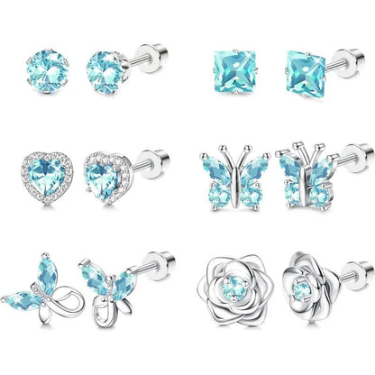 Purple Crystal Motif Earring Set
