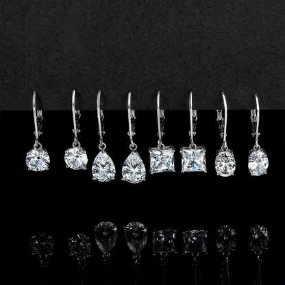 18k Crystal Drop Earring Set