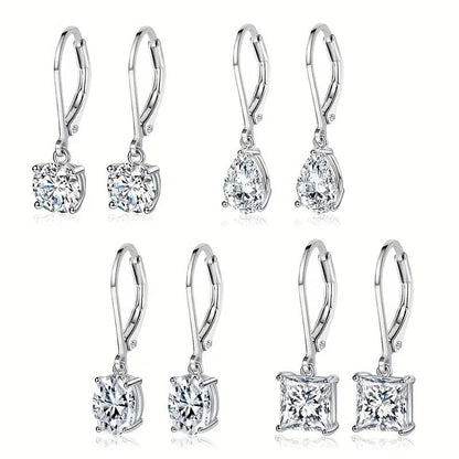 18k Crystal Drop Earring Set
