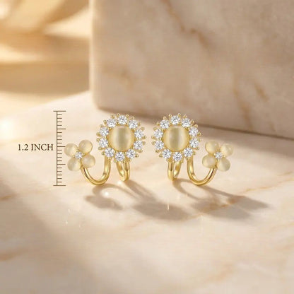 Floral Pearl & Crystal Ear Cuff